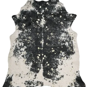 Tappeto ecopelle mucca nero macchie bianche 150 x 200 cm BOGONG