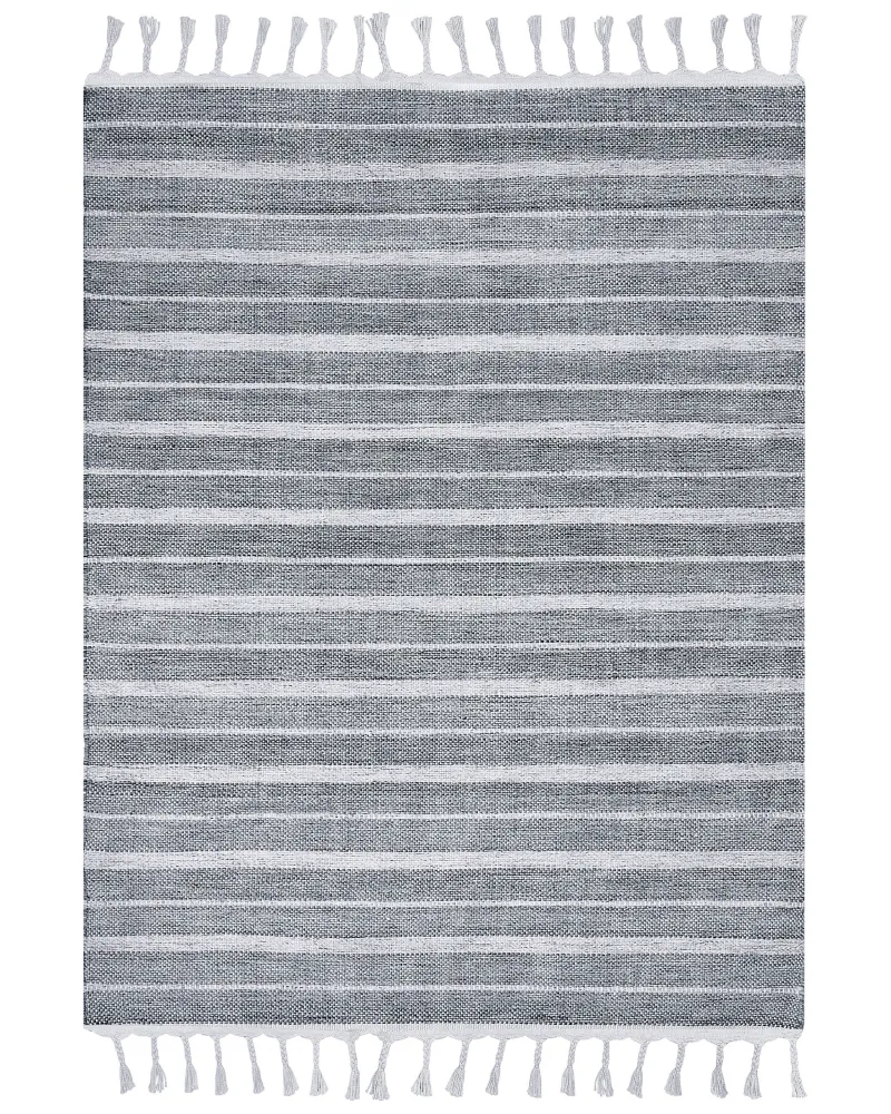 Tappeto grigio palese e bianco 160 x 230 cm BADEMLI
