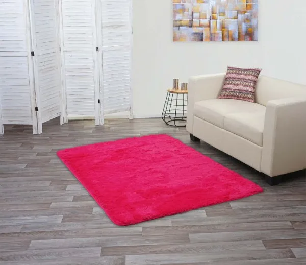 Tappeto Mendler HWC-F69 passatoia shaggy pelo alto pelo durativo tessuto/tessuto soffice morbido 160x120cm rosa 70262