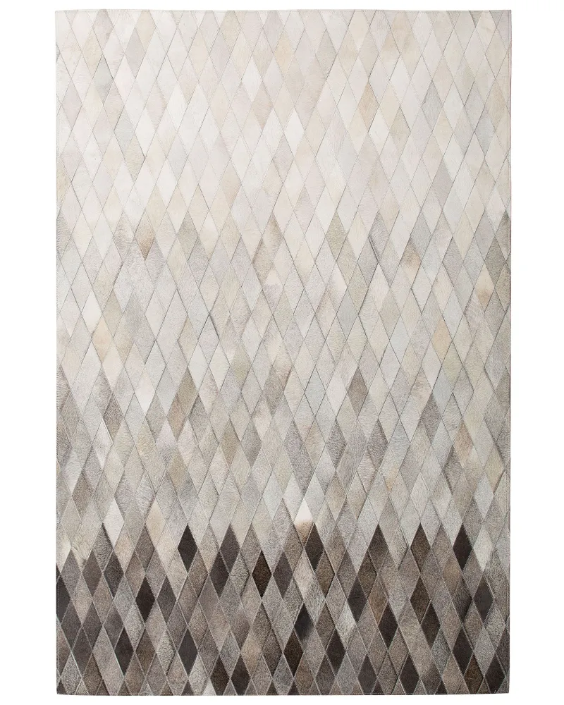 Tappeto pelle bianco / grigio 140 x 200 cm MALDAN