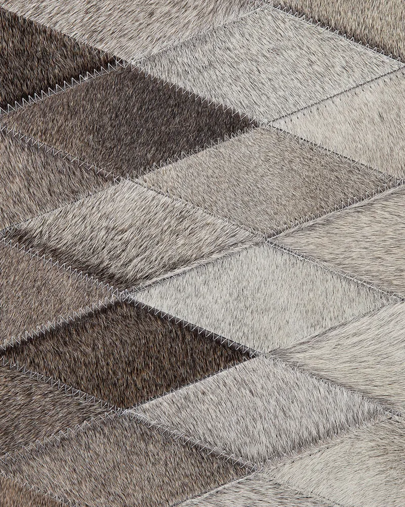 Tappeto pelle bianco / grigio 140 x 200 cm MALDAN