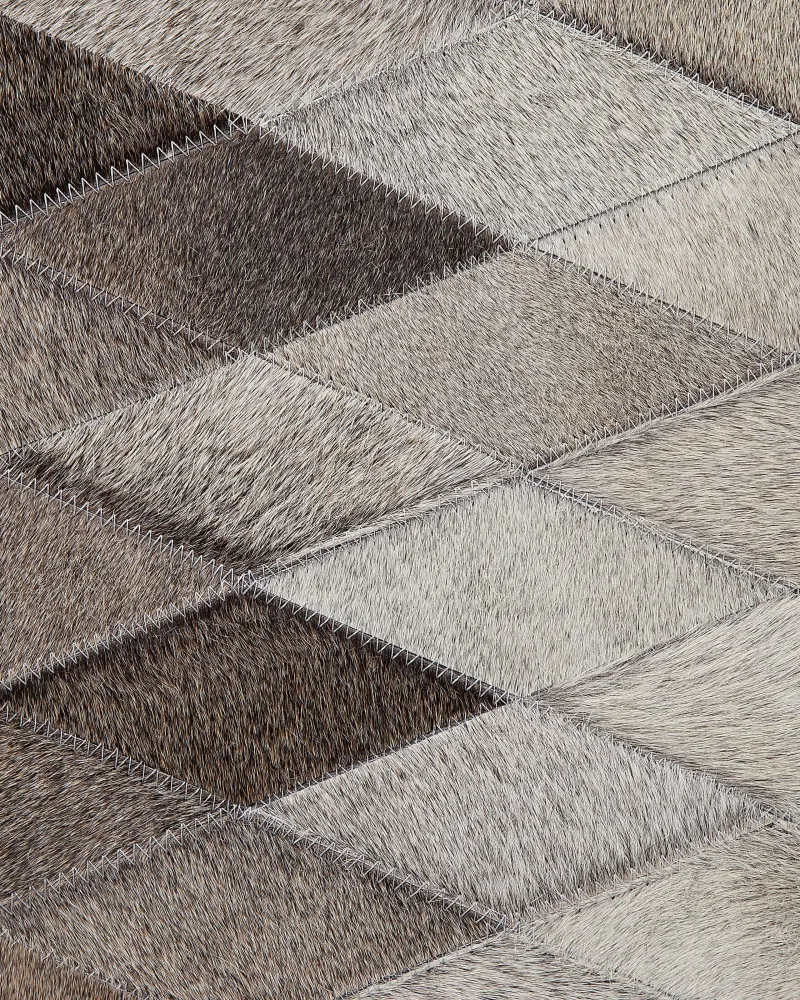 Tappeto pelle bianco / grigio 140 x 200 cm MALDAN