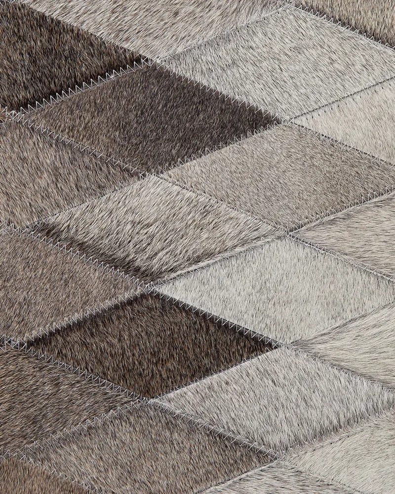 Tappeto pelle bianco / grigio 160 x 230 cm MALDAN