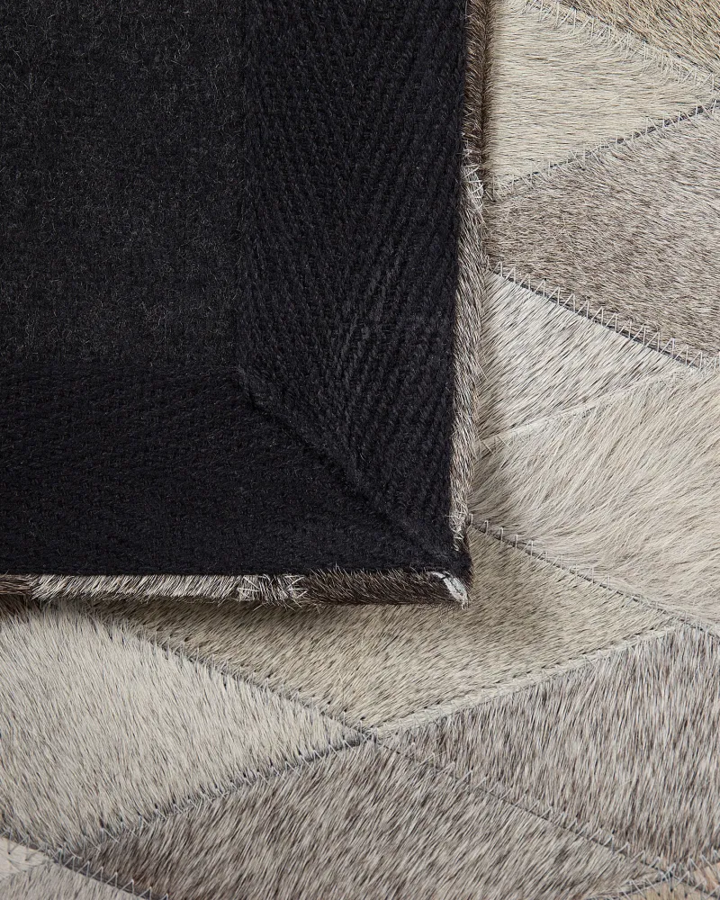Tappeto pelle bianco / grigio 160 x 230 cm MALDAN