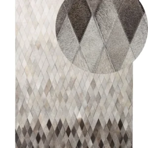 Tappeto pelle bianco / grigio 160 x 230 cm MALDAN