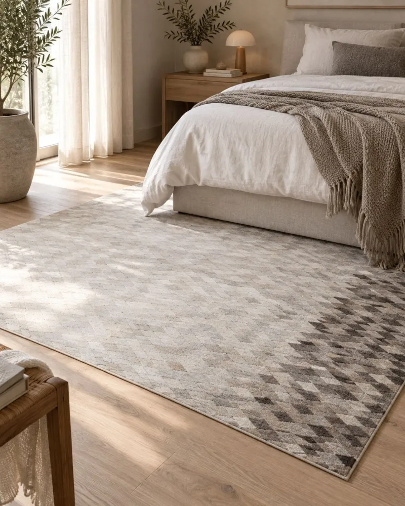 Tappeto pelle bianco / grigio 160 x 230 cm MALDAN