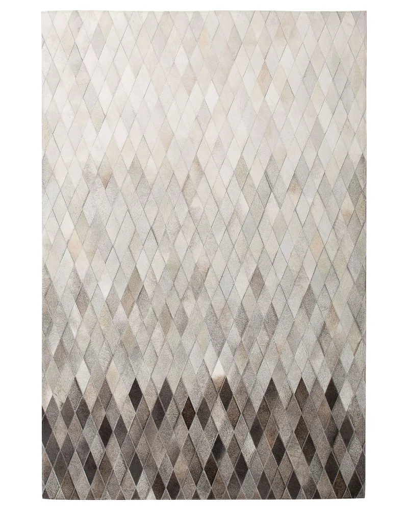 Tappeto pelle bianco / grigio 160 x 230 cm MALDAN