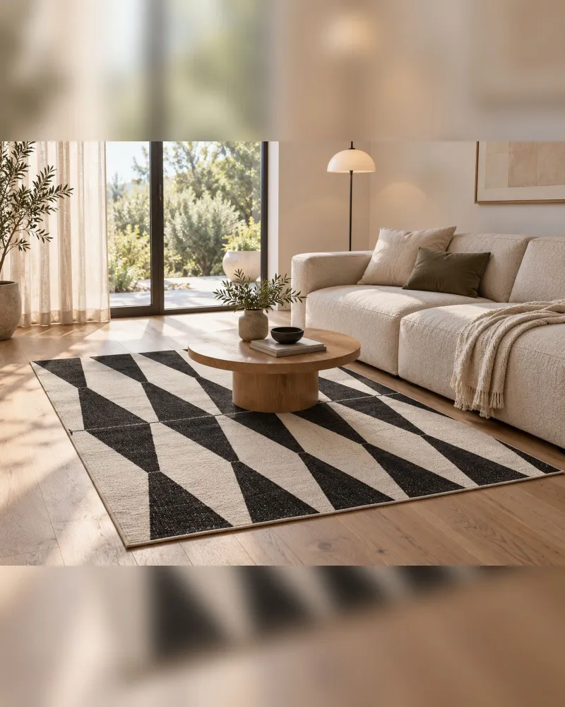 Tappeto pelle bianco / nero 160 x 230 cm MALDAN