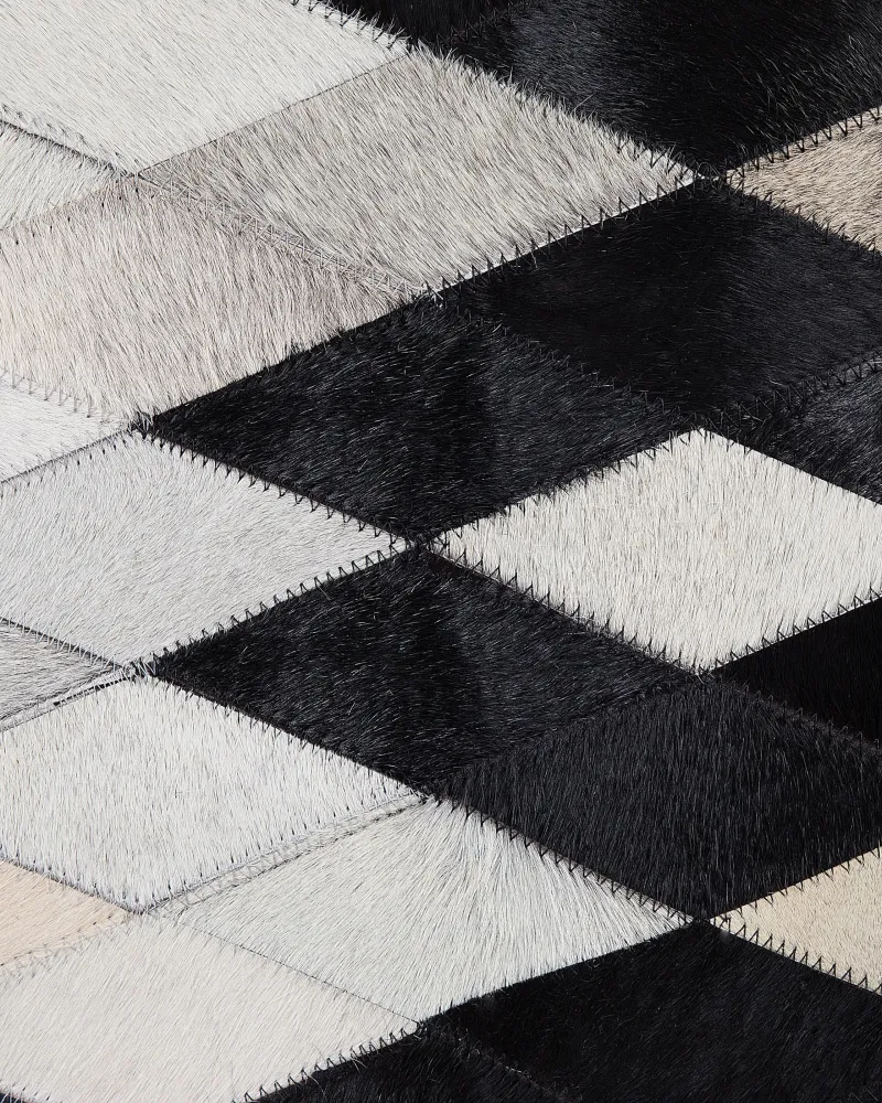 Tappeto pelle bianco / nero 160 x 230 cm MALDAN