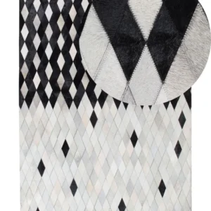 Tappeto pelle bianco / nero 160 x 230 cm MALDAN
