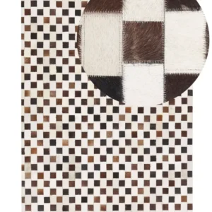 Tappeto pelle camoscio e marrone 160 x 230 cm KAYABEY