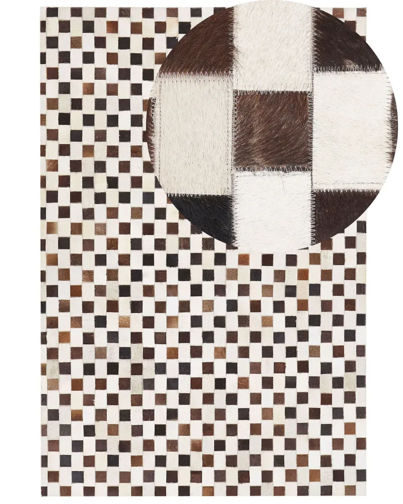 Tappeto pelle camoscio e marrone 160 x 230 cm KAYABEY