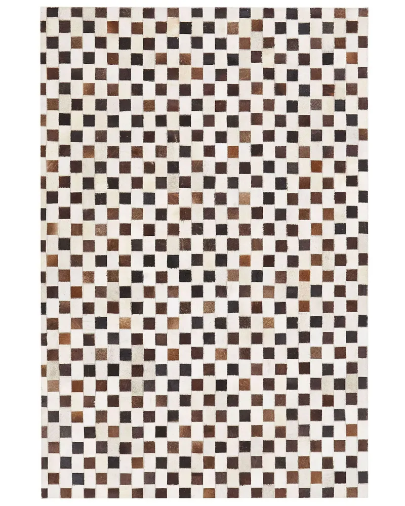 Tappeto pelle camoscio e marrone 160 x 230 cm KAYABEY