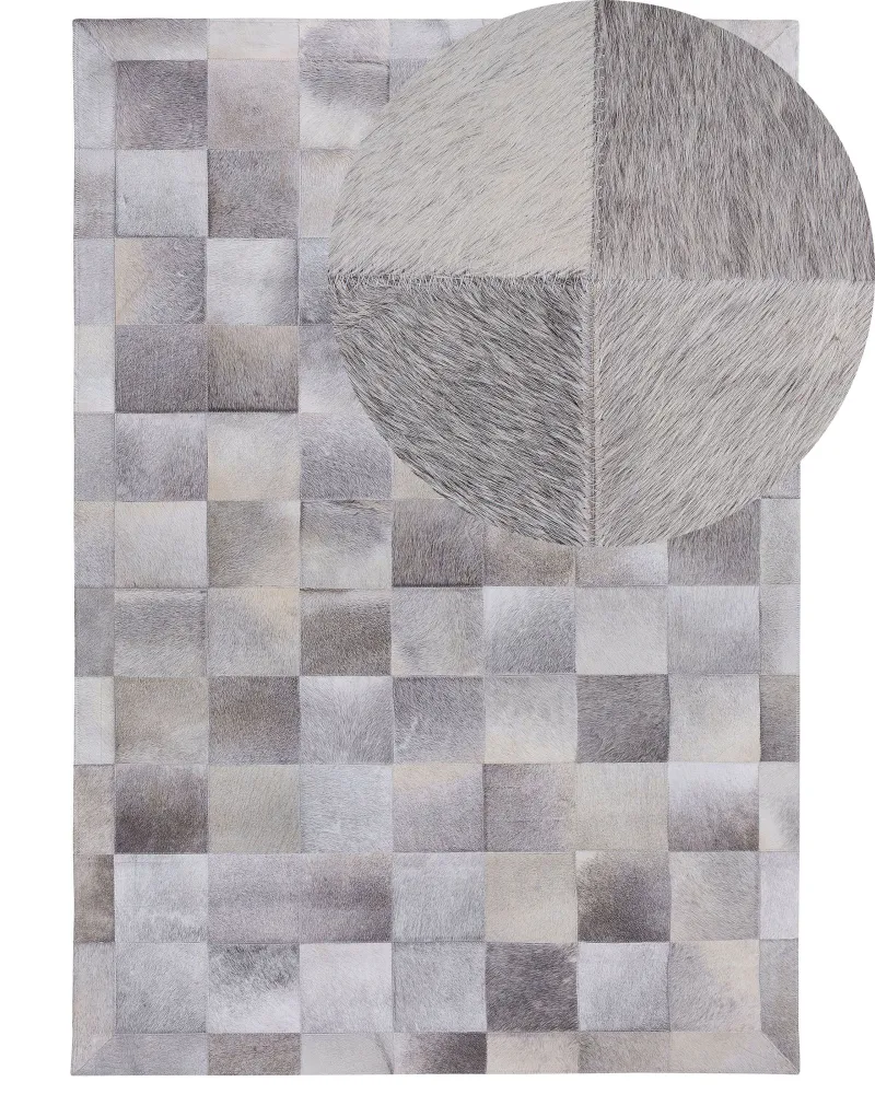 Tappeto pelle grigia 140 x 200 cm ALACAM