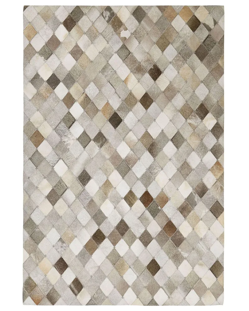 Tappeto pelle grigio/marrone 140 x 200 cm BANAZ