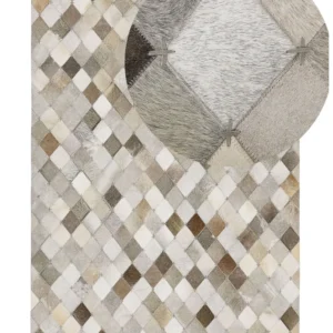 Tappeto pelle grigio/marrone 140 x 200 cm BANAZ