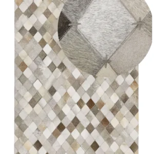 Tappeto pelle grigio/marrone 140 x 200 cm BANAZ