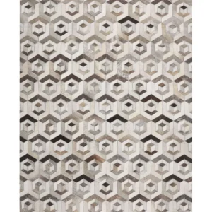 Tappeto pelle marrone e camoscio 160 x 230 cm TAVAK