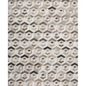 Tappeto pelle marrone e crema 160 x 230 cm TAVAK