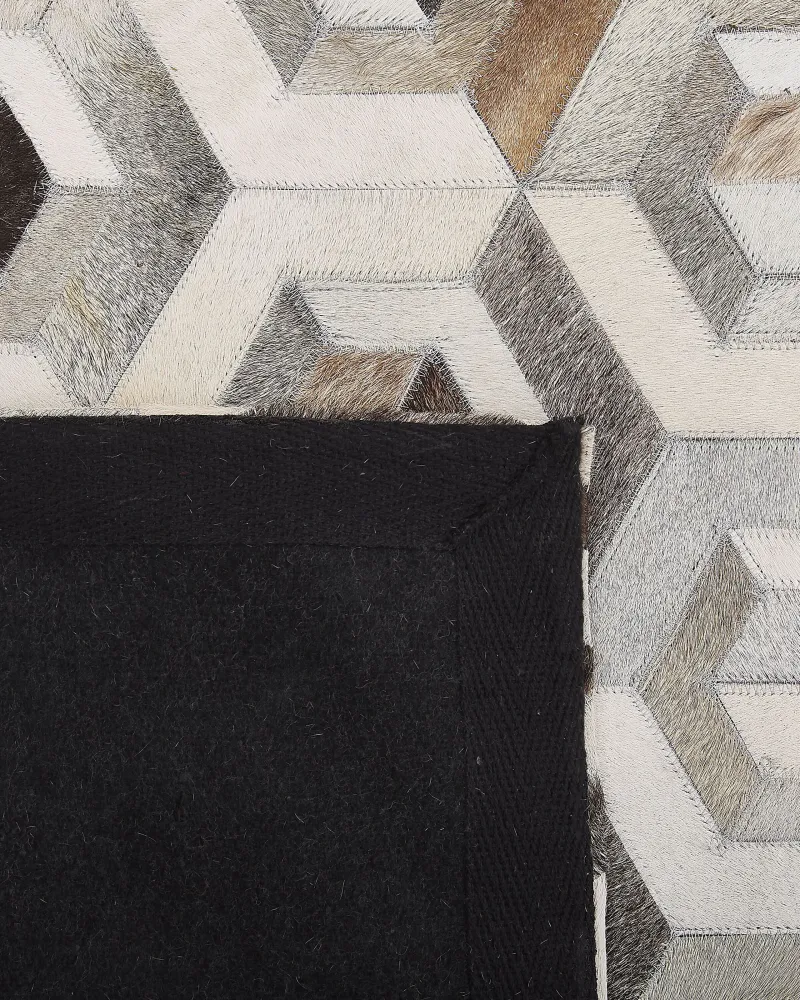 Tappeto pelle marrone e crema 160 x 230 cm TAVAK