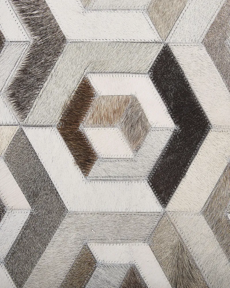 Tappeto pelle marrone e crema 160 x 230 cm TAVAK