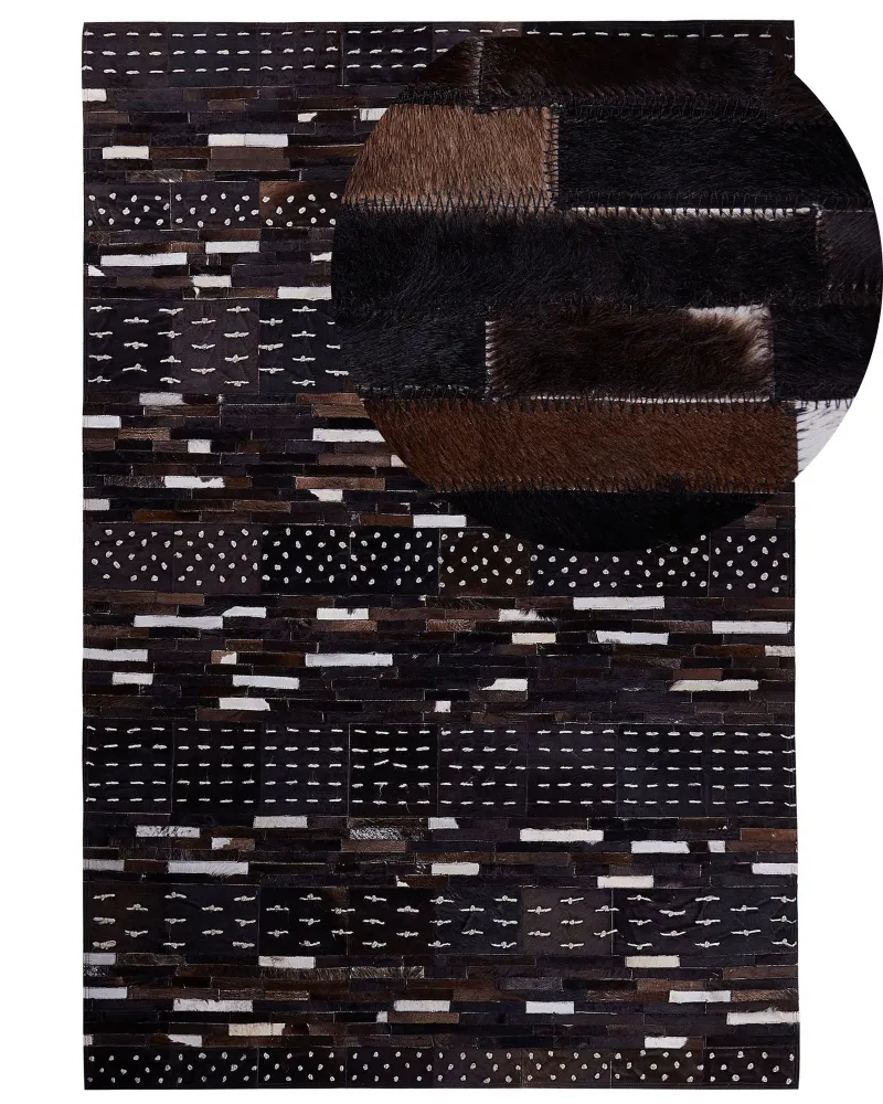 Tappeto pelle marrone cupo 160 x 230 cm AKSEKI