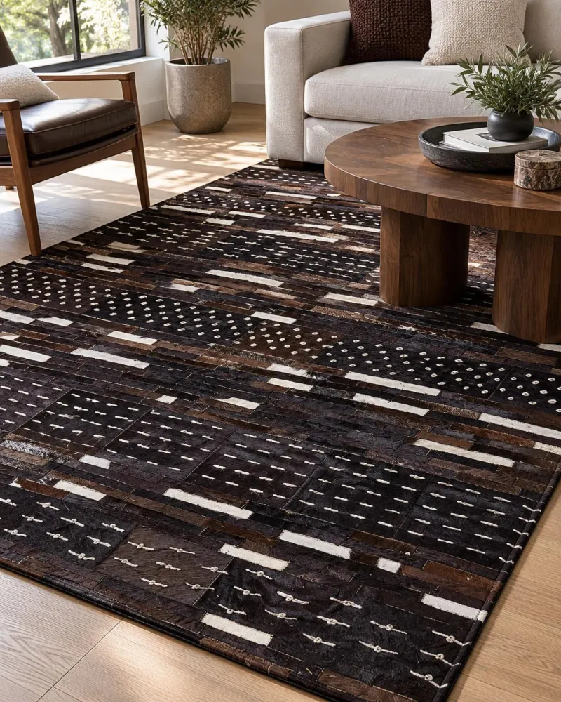 Tappeto pelle marrone cupo 160 x 230 cm AKSEKI