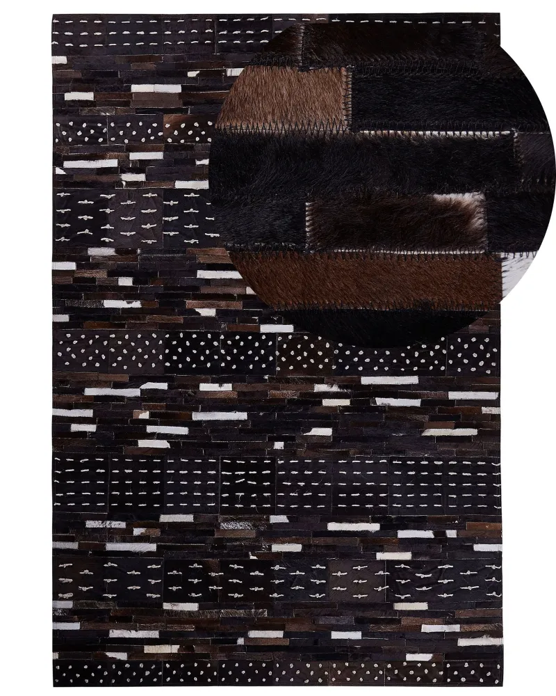 Tappeto pelle marrone cupo 160 x 230 cm AKSEKI