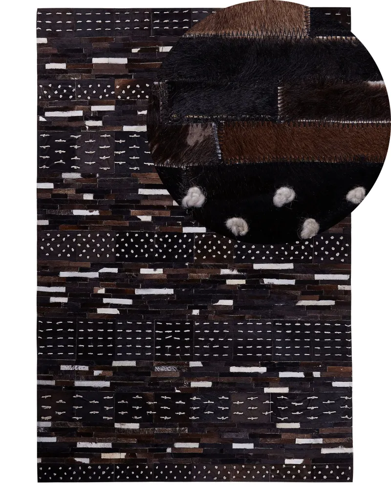 Tappeto pelle marrone fosco 140 x 200 cm AKSEKI