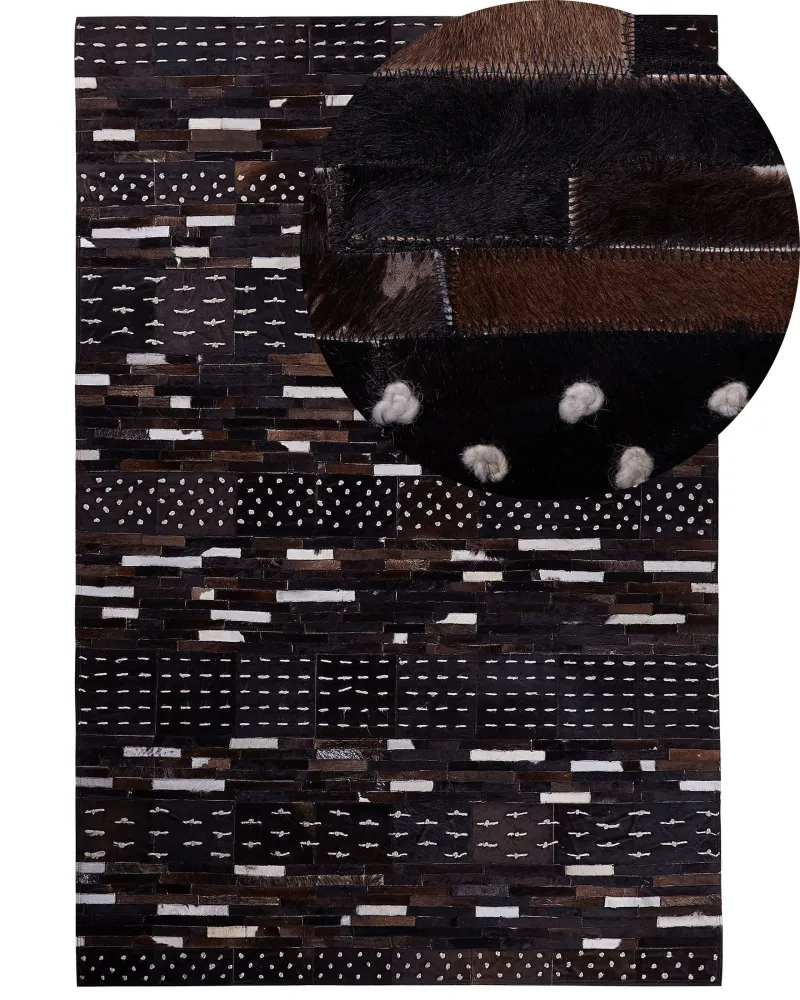 Tappeto pelle marrone fosco 140 x 200 cm AKSEKI
