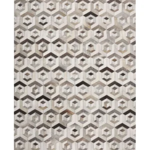 Tappeto pelle marrone e nocciola 140 x 200 cm TAVAK