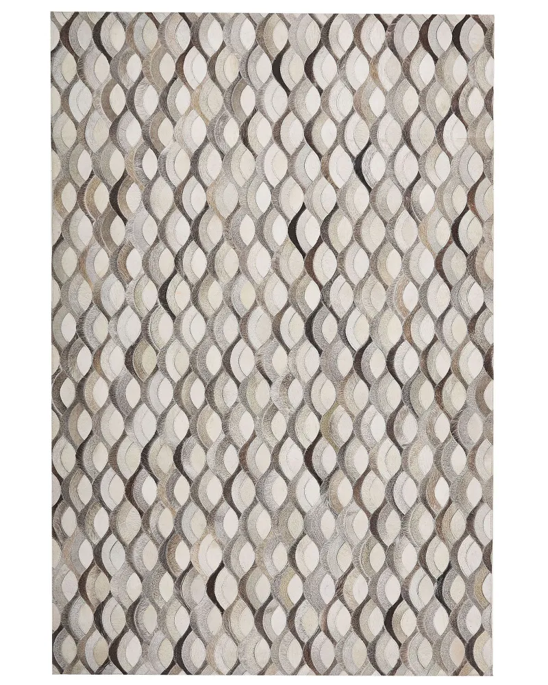Tappeto pelle marrone e nocciola 140 x 200 cm KIRCA