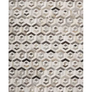 Tappeto pelle marrone e sabbia 140 x 200 cm TAVAK