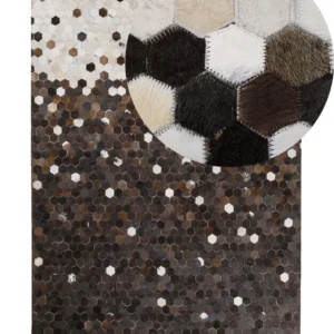Tappeto pelle marrone scuro/beige 140x200 cm EYIM