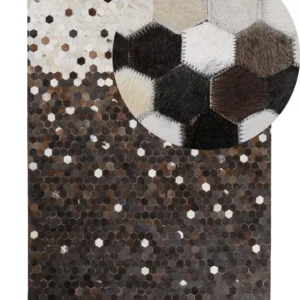 Tappeto pelle marrone scuro/beige 160x230 cm EYIM