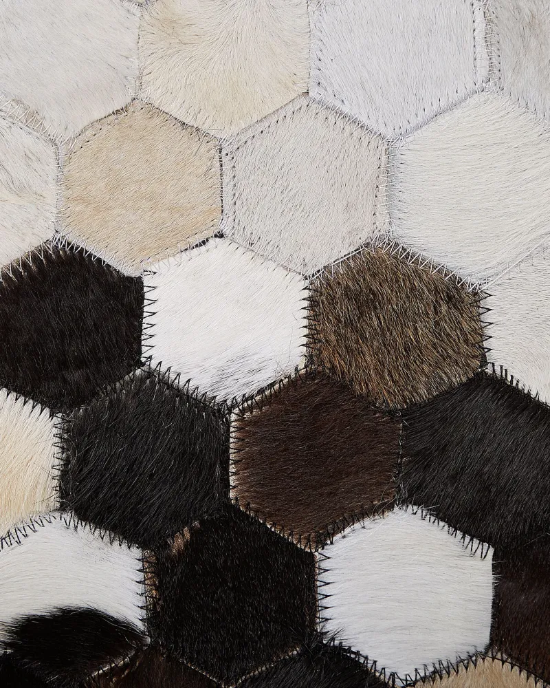 Tappeto pelle marrone scuro/beige 160x230 cm EYIM