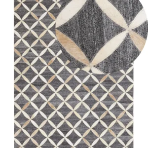 Tappeto pelle di mucca grigio nero 140 x 200 cm GENC