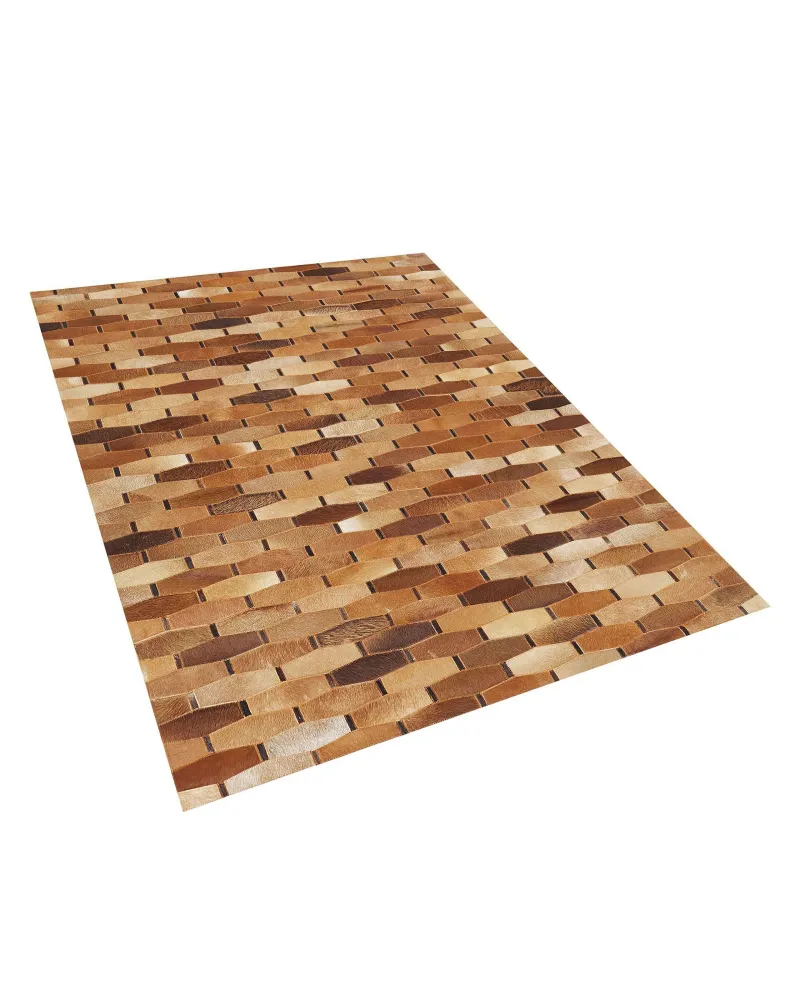 Tappeto pelle di mucca marrone 140 x 200 cm DIGOR