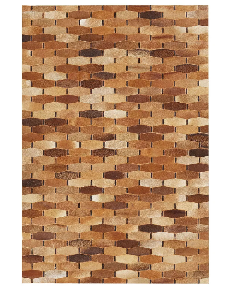 Tappeto pelle di mucca marrone 140 x 200 cm DIGOR