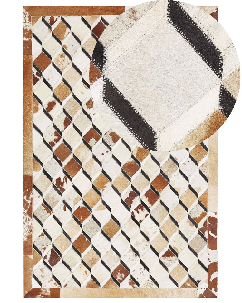 Tappeto pelle di mucca marrone 140 x 200 cm SERINOVA