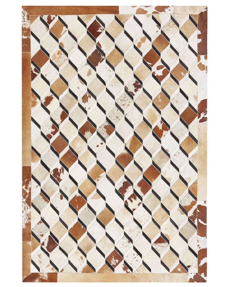 Tappeto pelle di mucca marrone 140 x 200 cm SERINOVA