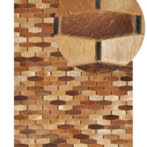 Tappeto pelle di mucca marrone 140 x 200 cm DIGOR