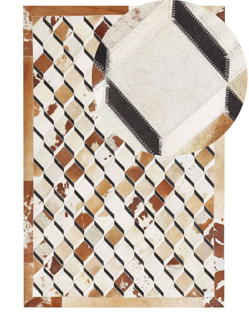 Tappeto pelle di mucca marrone 160 x 230 cm SERINOVA