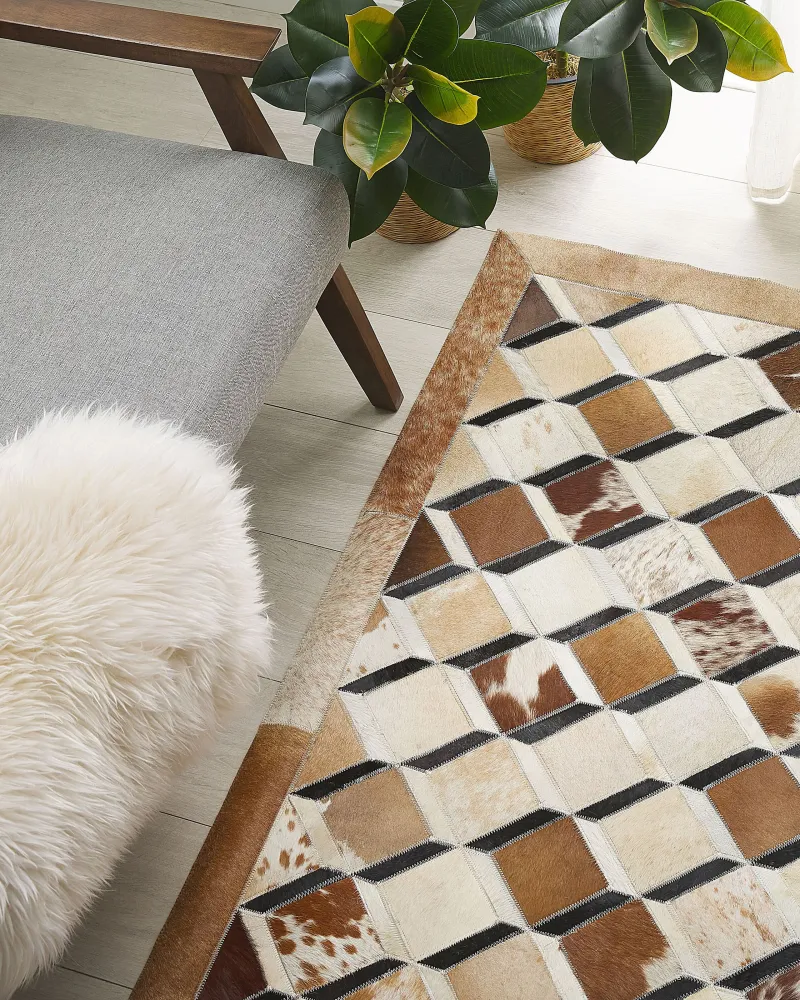 Tappeto pelle di mucca marrone 160 x 230 cm SERINOVA