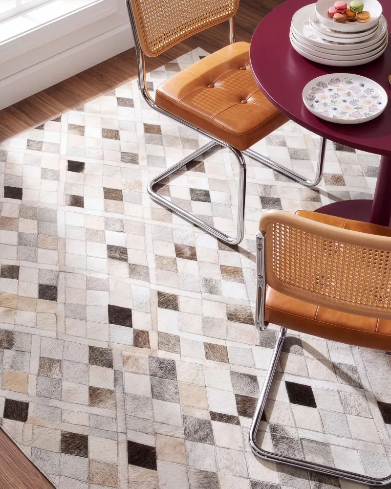Tappeto pelle multicolore 140 x 200 cm HIRKA