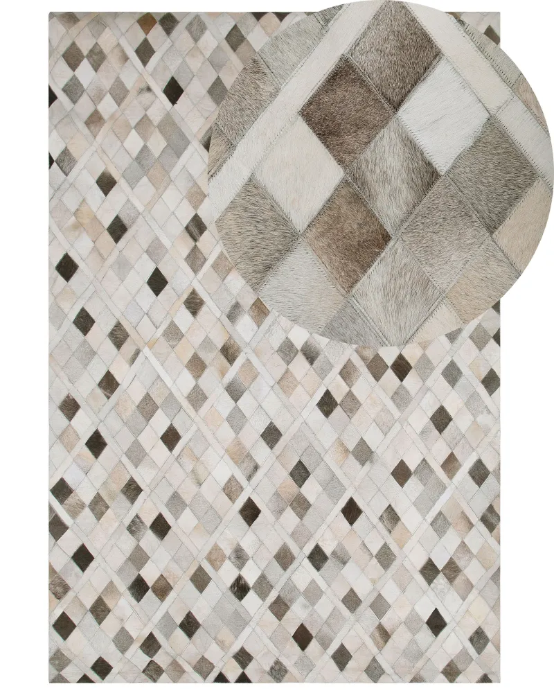 Tappeto pelle multicolore 140 x 200 cm HIRKA