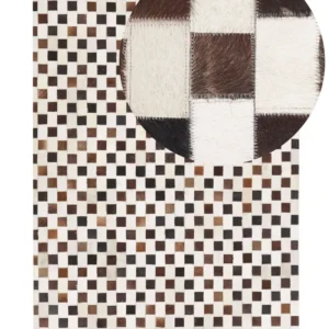 Tappeto pelle sabbia e marrone 160 x 230 cm KAYABEY