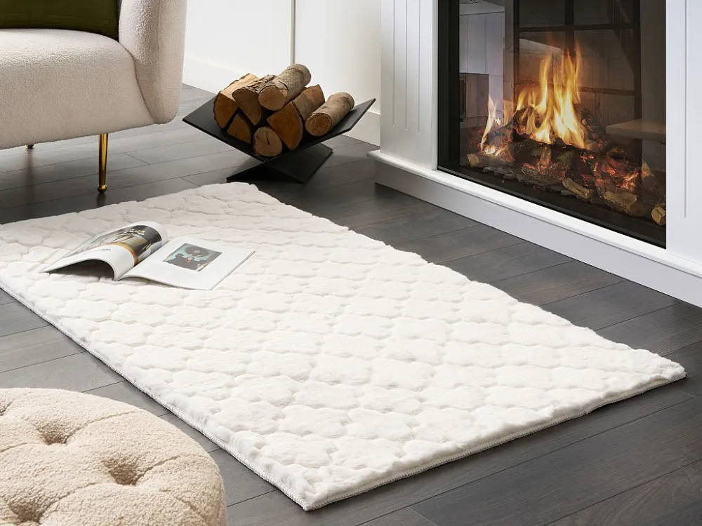 Tappeto pelle sintetica bianco 80 x 150 cm GHARO