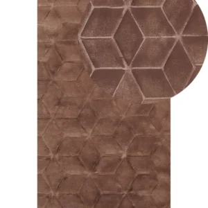 Tappeto pelle sintetica marrone 80 x 150 cm THATTA