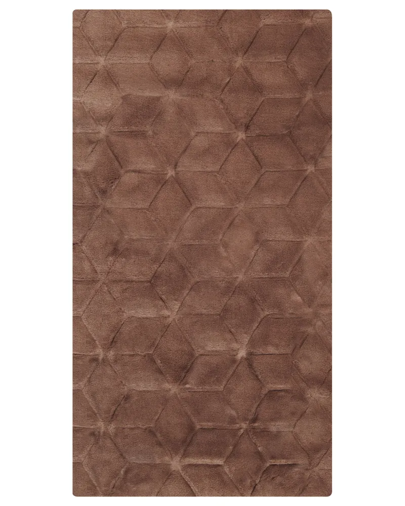 Tappeto pelle sintetica marrone 80 x 150 cm THATTA